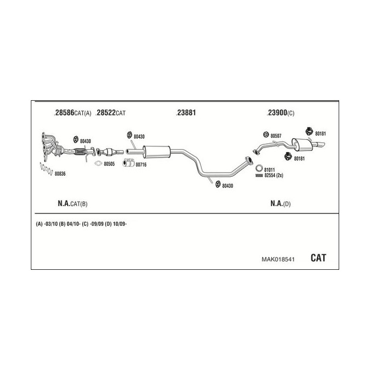 Išmetimo sistema WALKER MAK018541