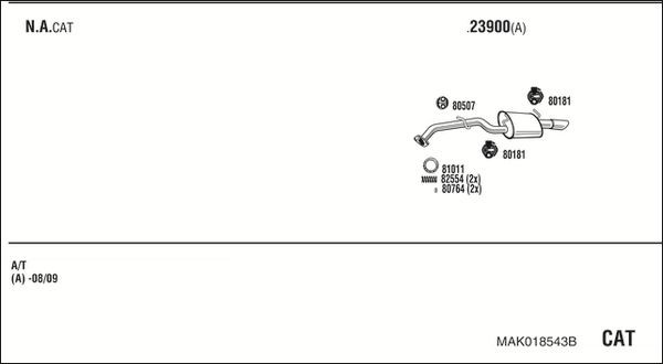Išmetimo sistema WALKER MAK018543B