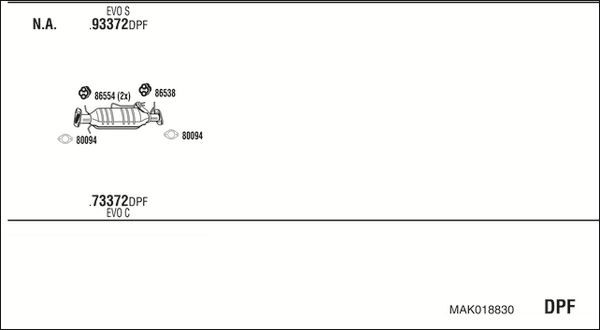 Išmetimo sistema WALKER MAK018830
