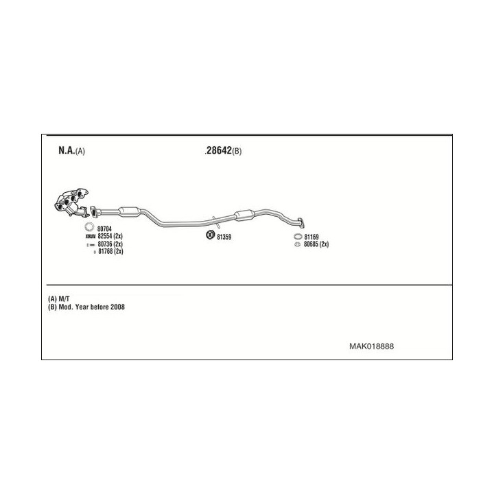 Išmetimo sistema WALKER MAK018888