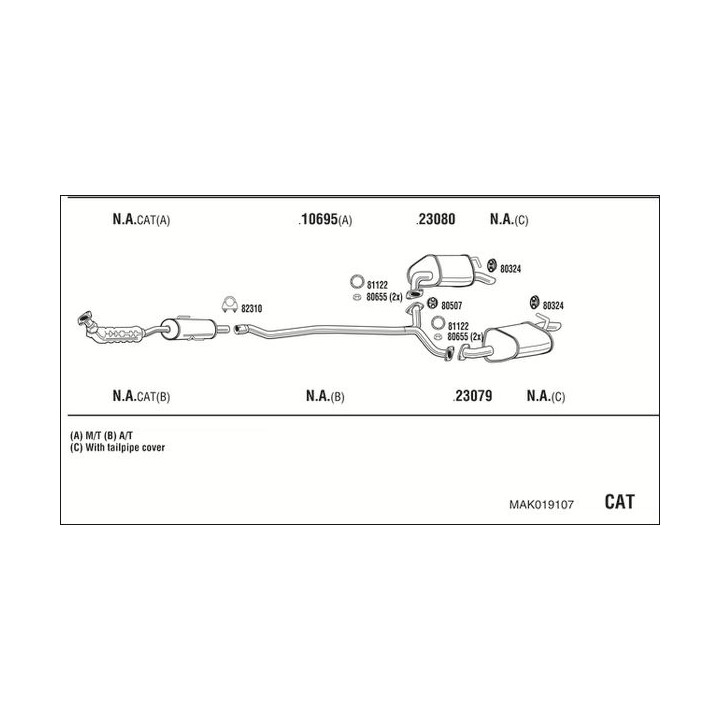 Išmetimo sistema WALKER MAK019107