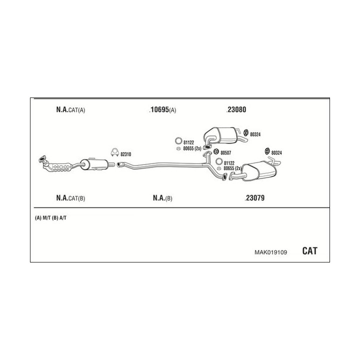 Išmetimo sistema WALKER MAK019109