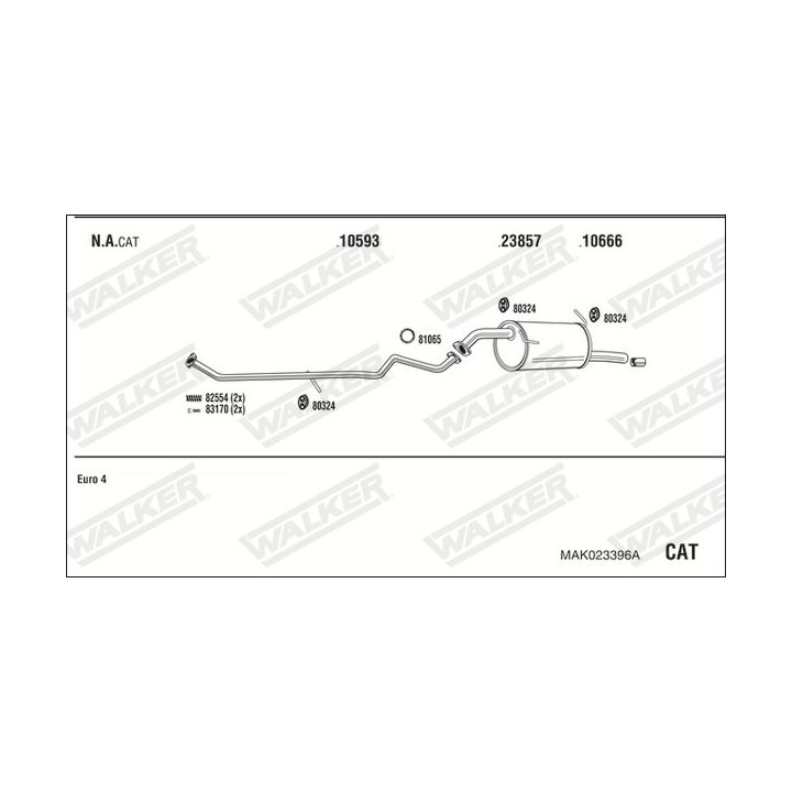 Išmetimo sistema WALKER MAK023396A