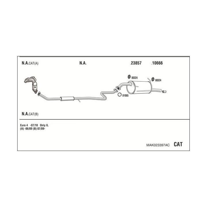 Išmetimo sistema WALKER MAK023397AC