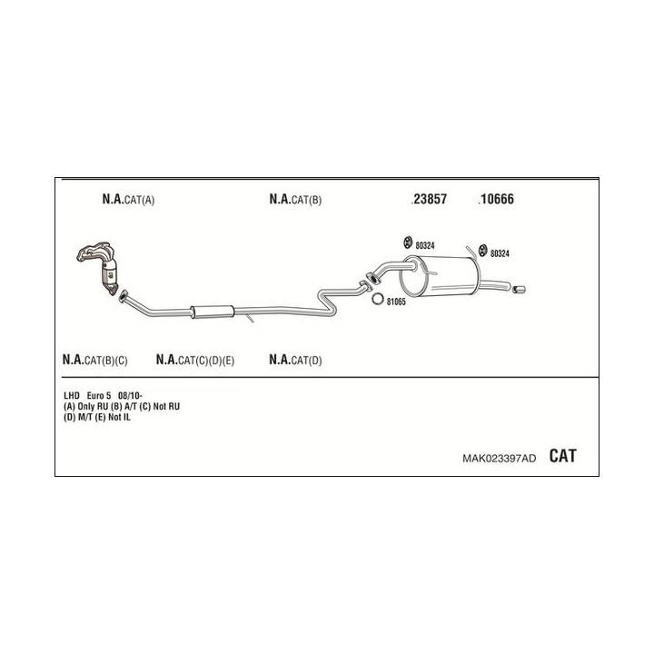 Išmetimo sistema WALKER MAK023397AD