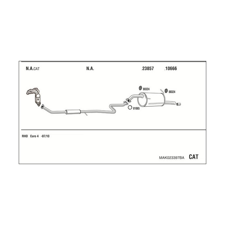 Išmetimo sistema WALKER MAK023397BA