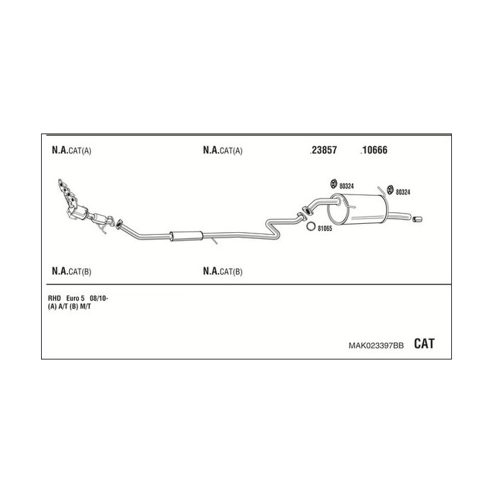 Išmetimo sistema WALKER MAK023397BB