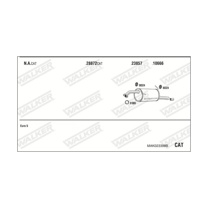 Išmetimo sistema WALKER MAK023398B