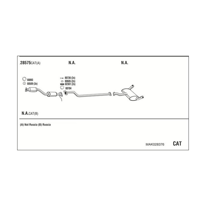 Išmetimo sistema WALKER MAK028376