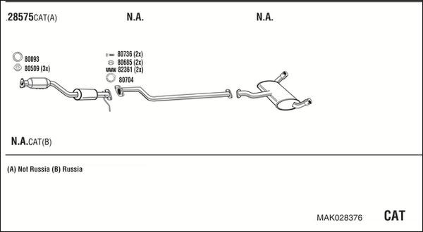 Išmetimo sistema WALKER MAK028376
