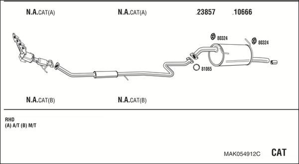 Išmetimo sistema WALKER MAK054912C