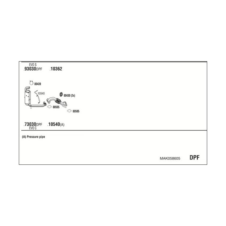 Išmetimo sistema WALKER MAK058605