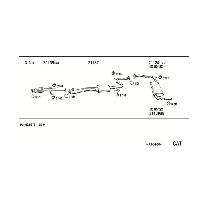 Išmetimo sistema WALKER MAT04064