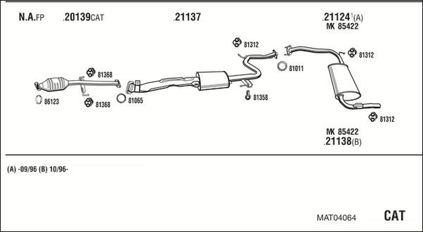 Išmetimo sistema WALKER MAT04064