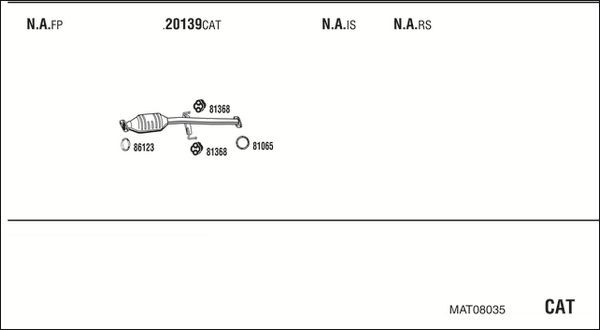 Išmetimo sistema WALKER MAT08035