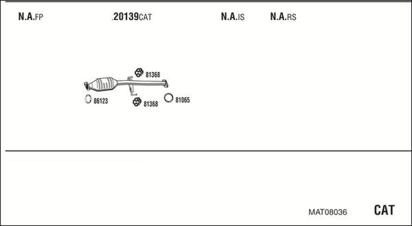 Išmetimo sistema WALKER MAT08036