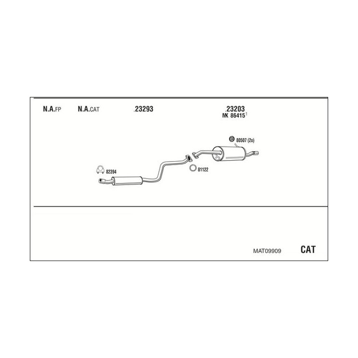 Išmetimo sistema WALKER MAT09909