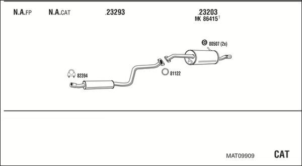 Išmetimo sistema WALKER MAT09909