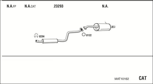 Išmetimo sistema WALKER MAT10162