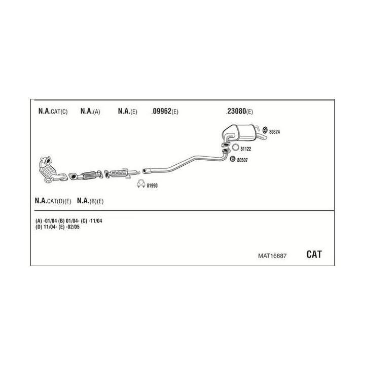 Išmetimo sistema WALKER MAT16687