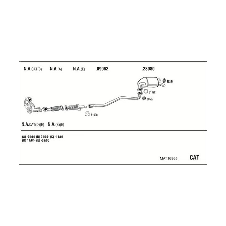 Išmetimo sistema WALKER MAT16865