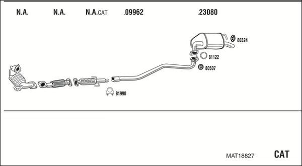 Išmetimo sistema WALKER MAT18827
