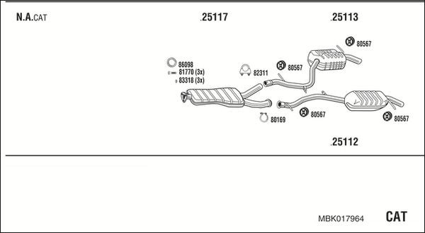 Išmetimo sistema WALKER MBK017964