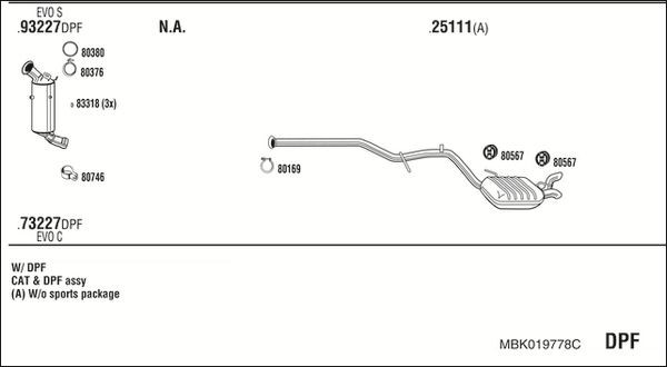Išmetimo sistema WALKER MBK019778C