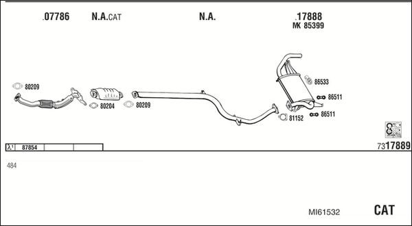 Išmetimo sistema WALKER MI61532