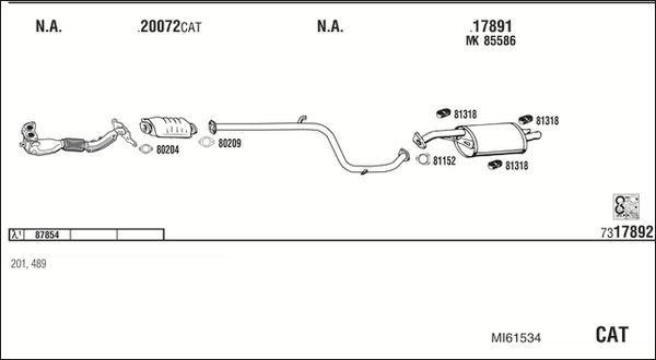 Išmetimo sistema WALKER MI61534