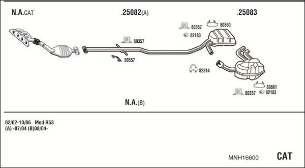 Išmetimo sistema WALKER MNH16600
