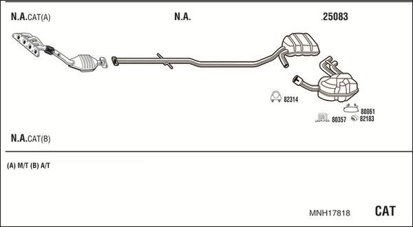 Išmetimo sistema WALKER MNH17818