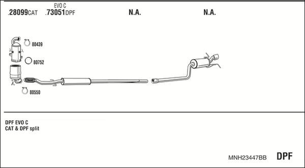 Išmetimo sistema WALKER MNH23447BB