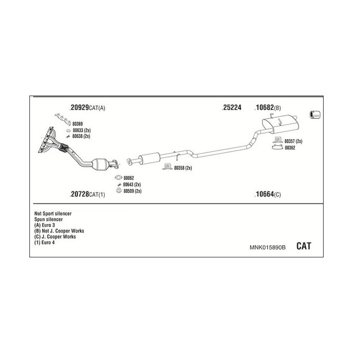 Išmetimo sistema WALKER MNK015890B
