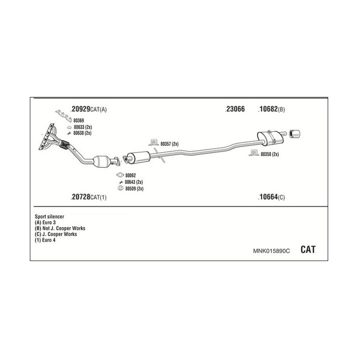 Išmetimo sistema WALKER MNK015890C