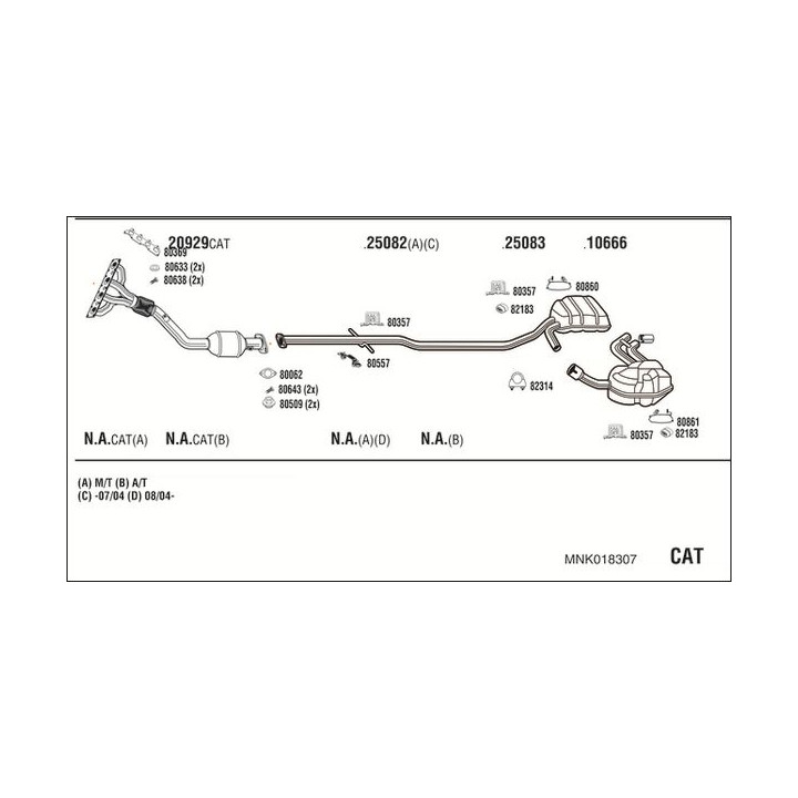 Išmetimo sistema WALKER MNK018307