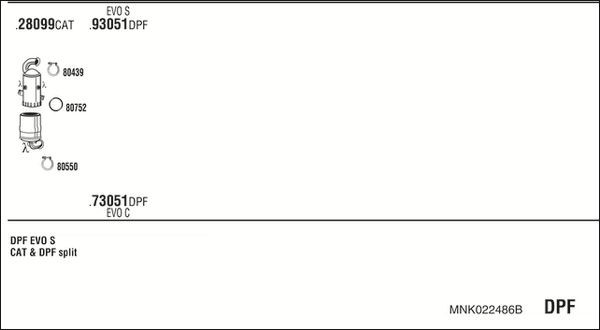 Išmetimo sistema WALKER MNK022486B
