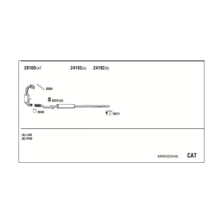 Išmetimo sistema WALKER MNK023446