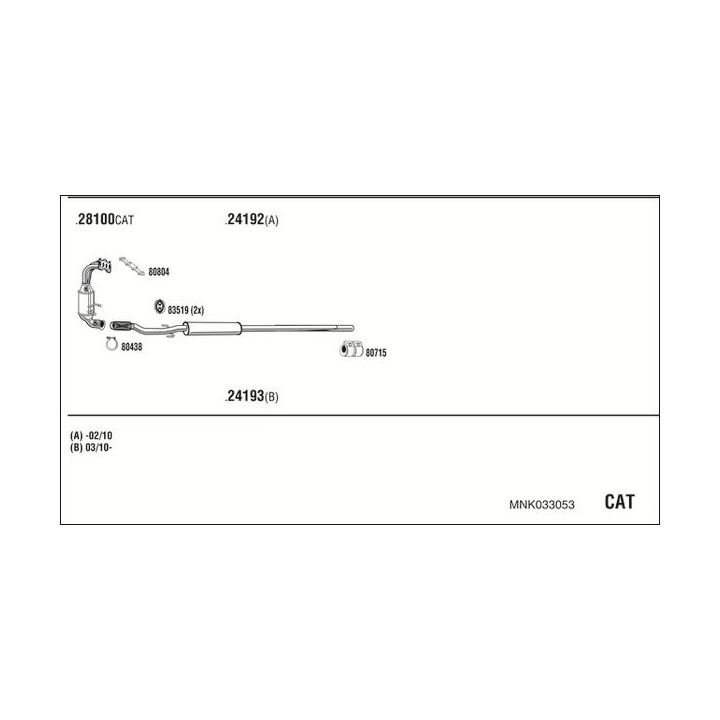 Išmetimo sistema WALKER MNK033053