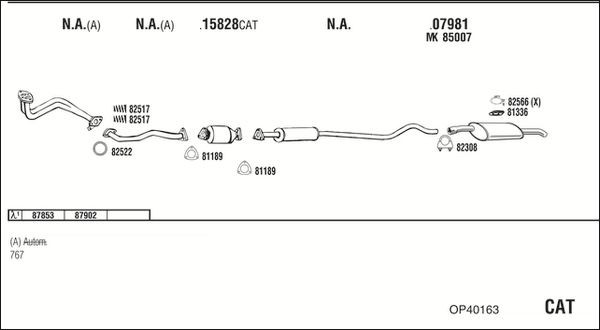 Išmetimo sistema WALKER OP40163