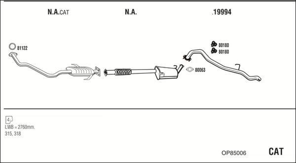 Išmetimo sistema WALKER OP85006