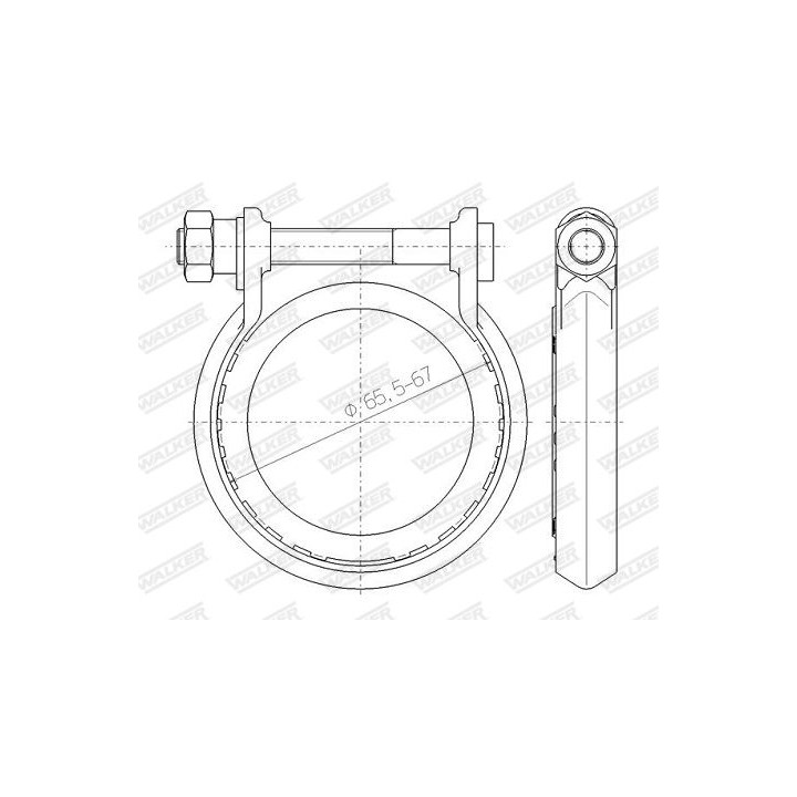 Spaustukas, išmetimo sistema WALKER 80739