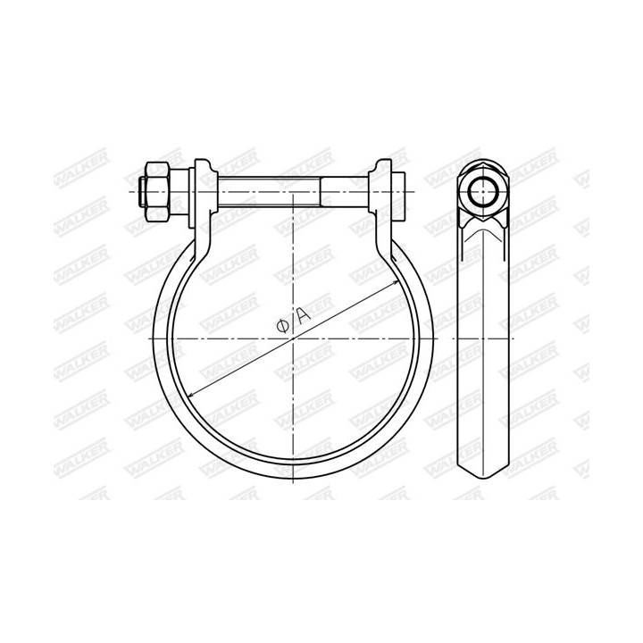 Spaustukas, išmetimo sistema WALKER 80910