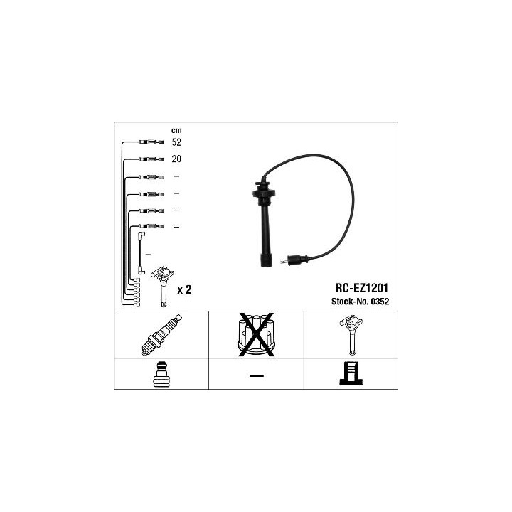 Uždegimo laido komplektas NGK 0352