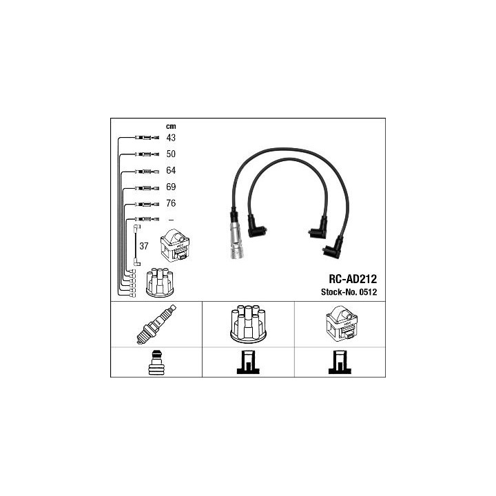 Uždegimo laido komplektas NGK 0512