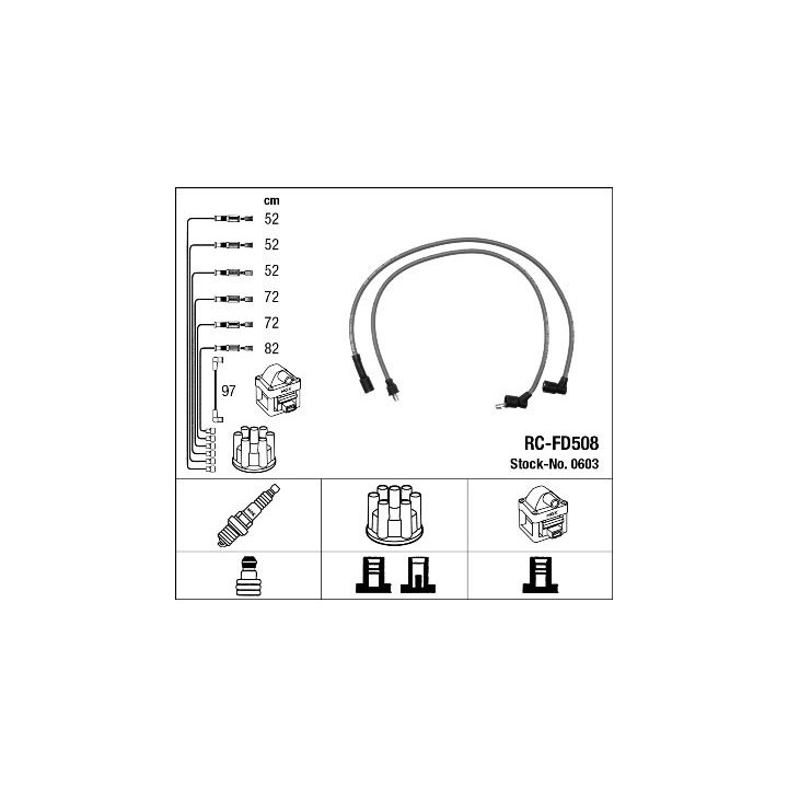 Uždegimo laido komplektas NGK 0603