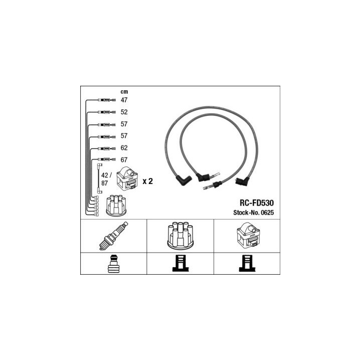 Uždegimo laido komplektas NGK 0625