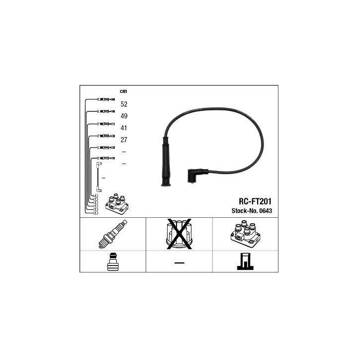 Uždegimo laido komplektas NGK 0643