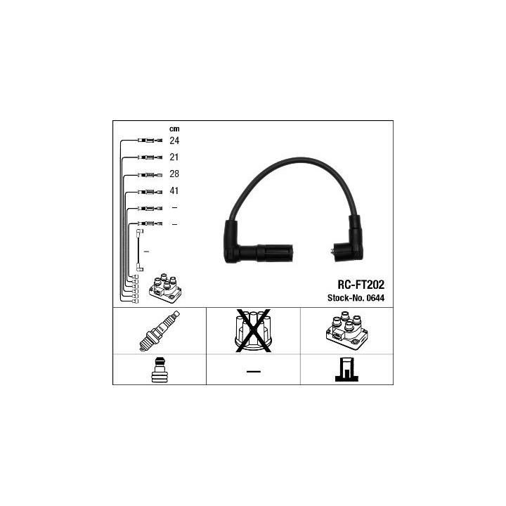 Uždegimo laido komplektas NGK 0644
