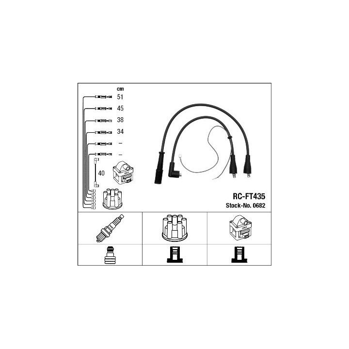 Uždegimo laido komplektas NGK 0682